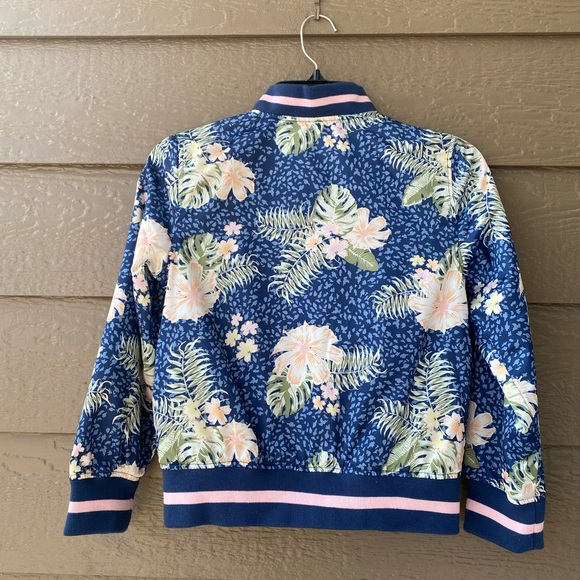 Urban Republic Sateen Girls Size M(10/12) Floral Botanical Printed Bomber Jacket - Picture 3 of 12
